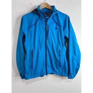 Outdoor Research Womens Blue Ferrosi Hooded Jacket Full Zip Size Small Hiking